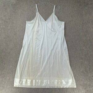 Velrose Luxurious Full Slip Dress White 100% Nylon Satin Lingerie Size 52